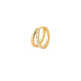 925 Silver Hoop Earrings with Zircon Stones