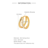 925 Silver Hoop Earrings with Zircon Stones