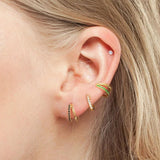 925 Silver Hoop Earrings with Zircon Stones