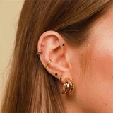 925 Silver Hoop Earrings with Zircon Stones