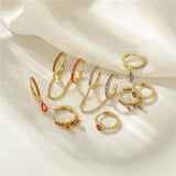 Boako S925 Silver Water Drop Earring Set Tassel Hoop Piercing