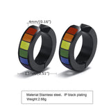 Stainless Steel Rainbow Earrings Earclip Gay Pride Jewelry