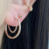 Minimalist Waterproof Stainless Steel Earrings with Chain Strap