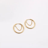 Minimalist Waterproof Stainless Steel Earrings with Chain Strap