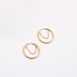 Minimalist Waterproof Stainless Steel Earrings with Chain Strap
