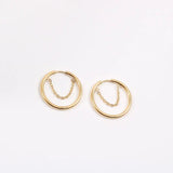 Minimalist Waterproof Stainless Steel Earrings with Chain Strap
