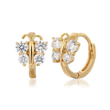 Butterfly CZ Small Loop Hoop Earrings For Girls