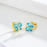Butterfly CZ Small Loop Hoop Earrings For Girls