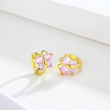 Butterfly CZ Small Loop Hoop Earrings For Girls