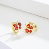 Butterfly CZ Small Loop Hoop Earrings For Girls