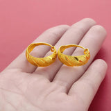 24K Circle Round Hoop Earrings for Women's Statement Gold Charm Earrings