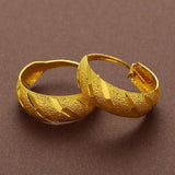 24K Circle Round Hoop Earrings for Women's Statement Gold Charm Earrings