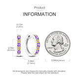 Sparkling Galaxy Star Moon Zircon Hoop Earrings 925 Silver