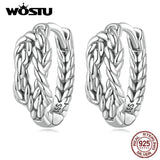 925 Silver Vintage Double Layer Hoop Earrings Retro Knot Ear Classic