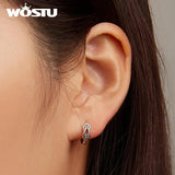 925 Silver Vintage Double Layer Hoop Earrings Retro Knot Ear Classic
