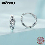 925 Silver Vintage Double Layer Hoop Earrings Retro Knot Ear Classic