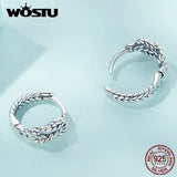 925 Silver Vintage Double Layer Hoop Earrings Retro Knot Ear Classic