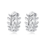 TrustDavis 925 Sterling Silver Hoop Earrings Wedding Party Leaf Earrings
