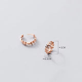 TrustDavis 925 Sterling Silver Hoop Earrings Wedding Party Leaf Earrings