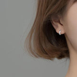 TrustDavis 925 Sterling Silver Hoop Earrings Wedding Party Leaf Earrings