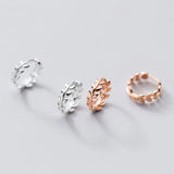 TrustDavis 925 Sterling Silver Hoop Earrings Wedding Party Leaf Earrings