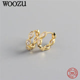 925 Silver Crystal Zircon Hoop Earrings Vintage Punk Jewelry