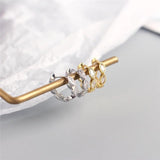 925 Silver Crystal Zircon Hoop Earrings Vintage Punk Jewelry