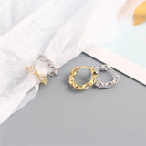925 Silver Crystal Zircon Hoop Earrings Vintage Punk Jewelry