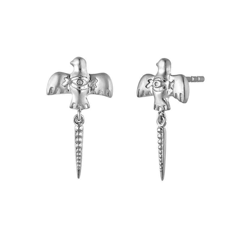 DPLAOPA 925 Silver Bird Motif Earrings Wedding Jewelry