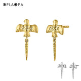 DPLAOPA 925 Silver Bird Motif Earrings Wedding Jewelry