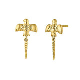 DPLAOPA 925 Silver Bird Motif Earrings Wedding Jewelry