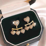 Zircon Love Earrings Sweet Versatile Banquet Accessories