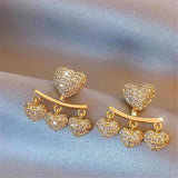 Zircon Love Earrings Sweet Versatile Banquet Accessories