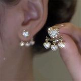 Zircon Love Earrings Sweet Versatile Banquet Accessories
