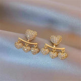 Zircon Love Earrings Sweet Versatile Banquet Accessories