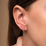 925 Silver Crystal Hoop Earrings Rainbow Zircon Circle Huggie Jewelry