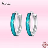 925 Silver Colorful Circle Earrings for Women S925 Fine Jewelry
