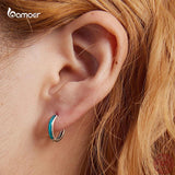 925 Silver Colorful Circle Earrings for Women S925 Fine Jewelry