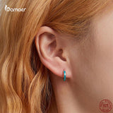 925 Silver Colorful Circle Earrings for Women S925 Fine Jewelry