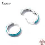 925 Silver Colorful Circle Earrings for Women S925 Fine Jewelry