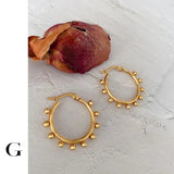 Bohemian Beads Stainless Steel 35mm Hoop Earrings