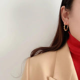 Bohemian Beads Stainless Steel 35mm Hoop Earrings