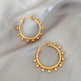 Bohemian Beads Stainless Steel 35mm Hoop Earrings