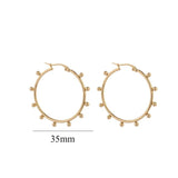 Bohemian Beads Stainless Steel 35mm Hoop Earrings