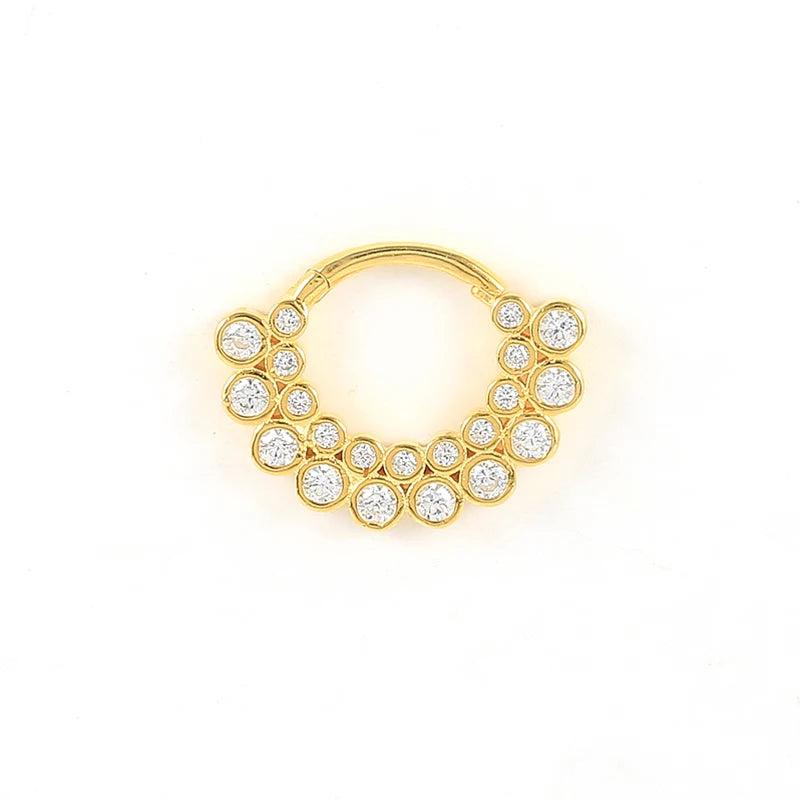 925 Silver Hoop Earring Zircon Nose Ring Piercing Cartilage Earrings
