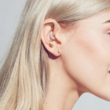 925 Silver Hoop Earring Zircon Nose Ring Piercing Cartilage Earrings