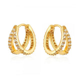 925 Silver Crystal Hoop Earrings CZ Jewelry for Women