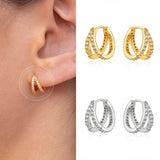 925 Silver Crystal Hoop Earrings CZ Jewelry for Women