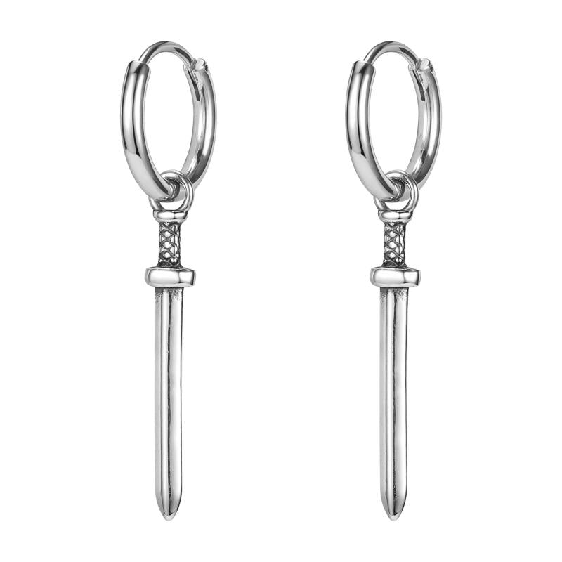 Moon Sun Hoop Earring Gothic Skull Earring Stainless Steel