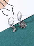 Moon Sun Hoop Earring Gothic Skull Earring Stainless Steel